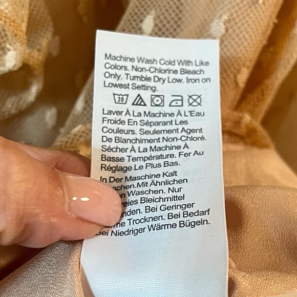 J. Crew Ruffleneck top clip dot bronzed clay nude long sleeve v-neck BD756 small - Picture 8 of 12